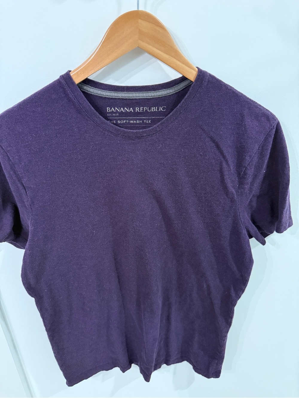 Banana Republic Men's Deep Purple Crew Neck Tee